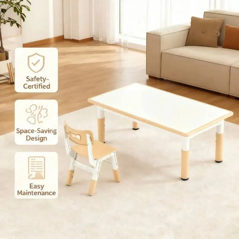 Study Children Desk Kids Adjustable Height Wooden Study Desk Montessori Art Activity Table Classroom Home Kids Table Chair Set