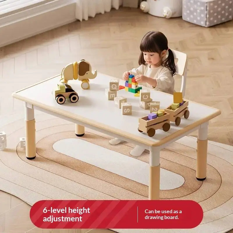 Study Children Desk Kids Adjustable Height Wooden Study Desk Montessori Art Activity Table Classroom Home Kids Table Chair Set